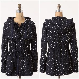 Anthropologie Rain Dotted Anorak Like New